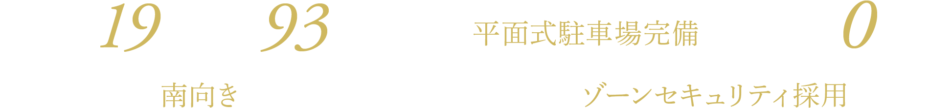 高層階19建て 全93戸 全戸平面式駐車場完備月額使用料0円〜*1 全戸南向き 確かな安心感をもたらすゾーンセキュリティ採用